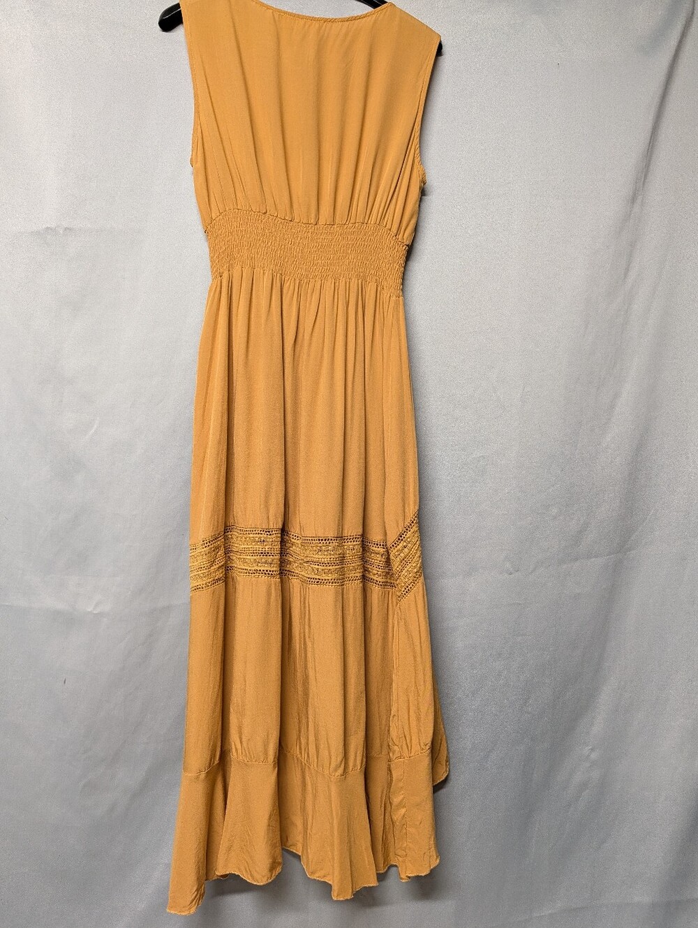 Cupshe Sleeveless Golden Mustard High-Low Maxi Dress Size Medium - Picture 9 of 9